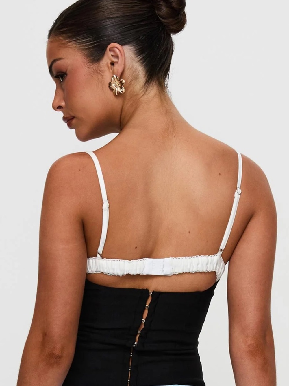 Princess Polly Renaissance Corset Lace Top black/white women